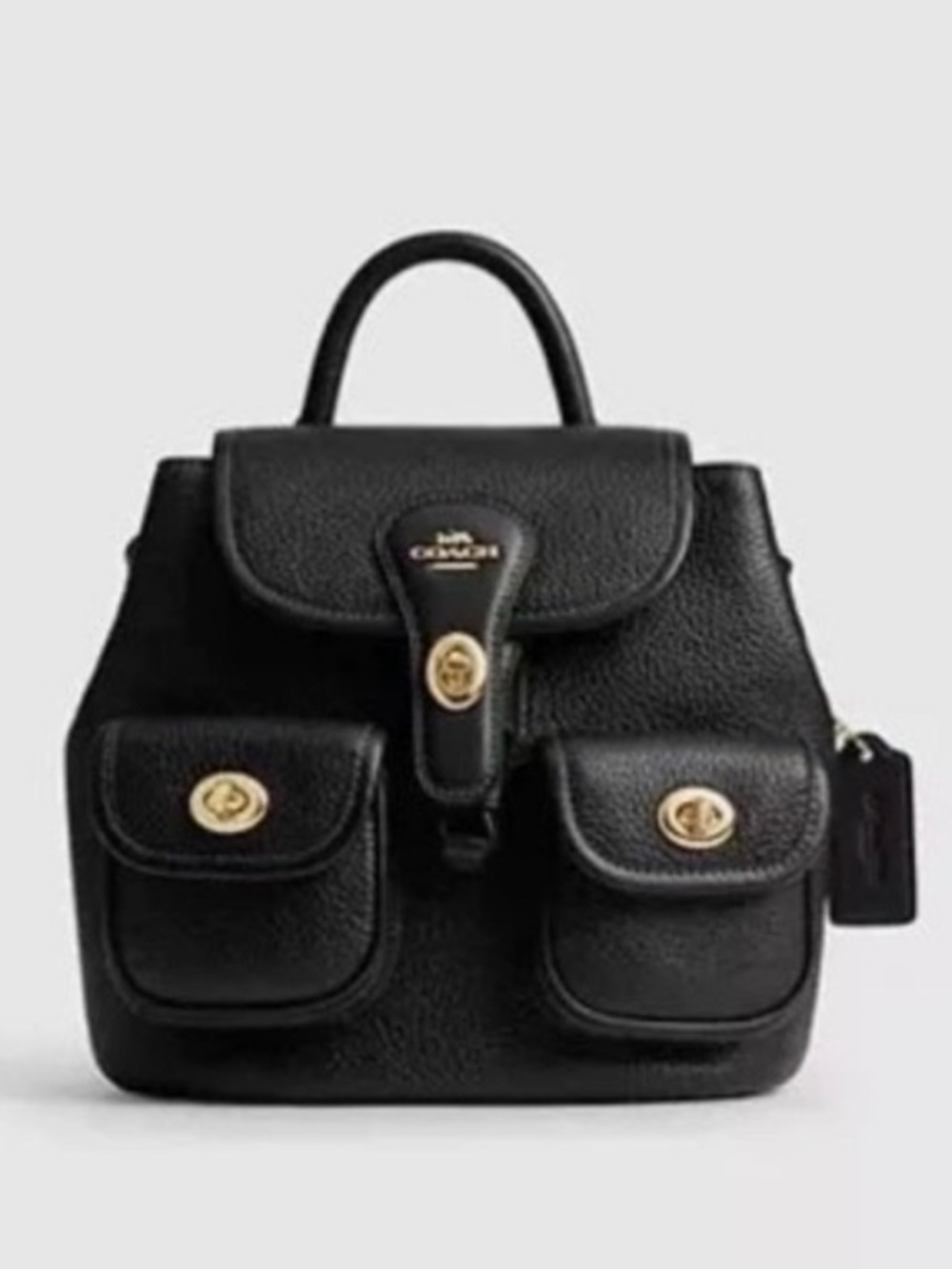 Coach NWT Hadley Backpack in black pebbled leather
